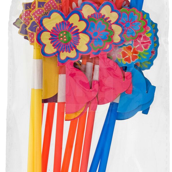 Трубочки для коктейля цветок 10 шт