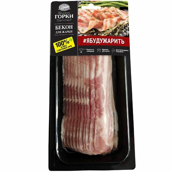 Бекон из свинины Ближние Горки для жарки охлаждённый, 260г