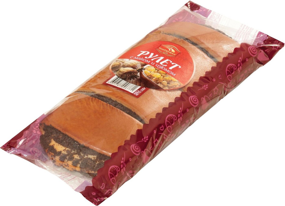 

Рулет Черёмушки с маком и изюмом 300 г