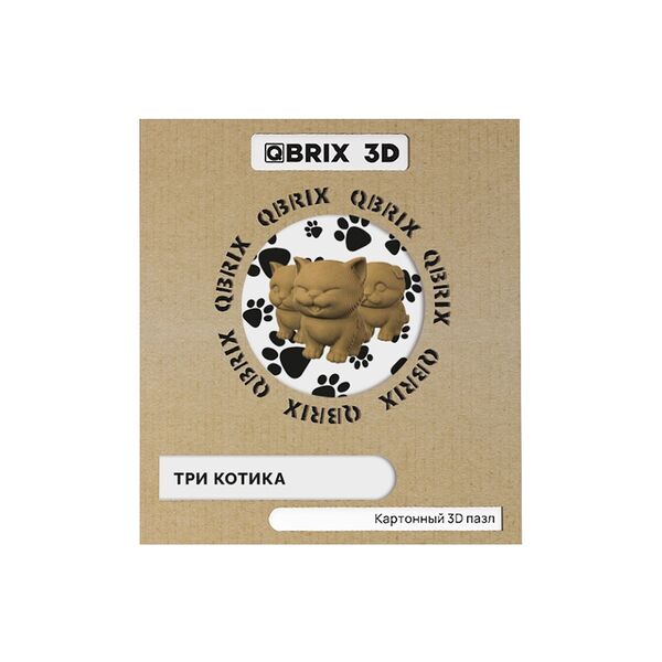 Конструктор Qbrix Картонный 3d Три котика, Россия