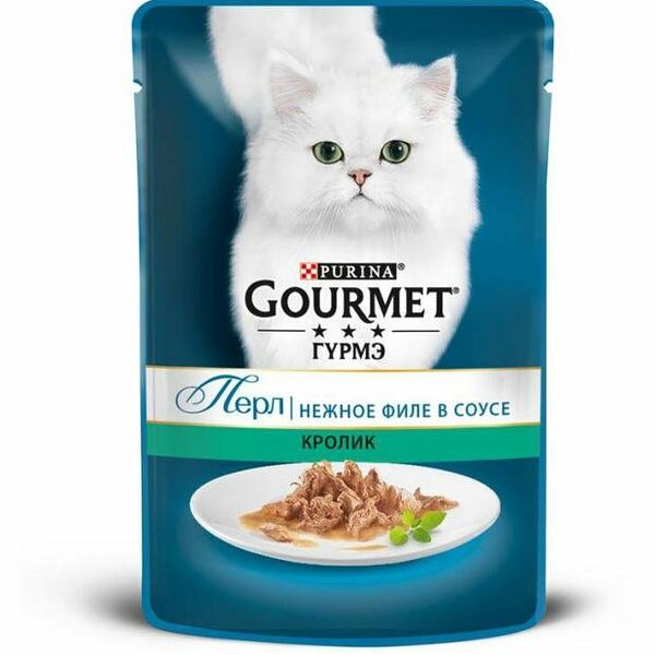 Корм влажный для кошек Гурмэ Перл Нежное филе с кроликом в соусе 75 г