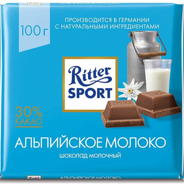 Шоколад молочный Ritter Sport Альпийское молоко