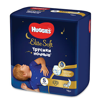 Трусики-подгузники Huggies Elite Soft размер 5 12-17 кг 17 шт