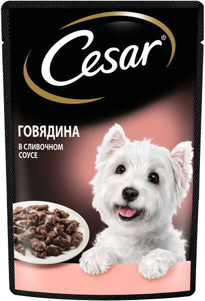 Корм влажный Cesar Pouch для взрослых собак всех пород с уткой в желе 