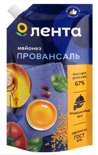 

Майонез Лента Провансаль 67%, 240 мл