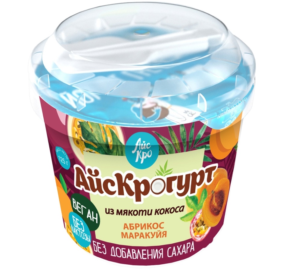 

Десерт АйсКрогурт из мякоти кокоса Айс Кро абрикос маракуйя без добавления сахара 125 г