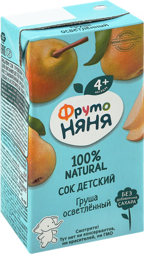 

Сок детский ФрутоНяня Груша осветленный с 4-х месяцев 200 мл