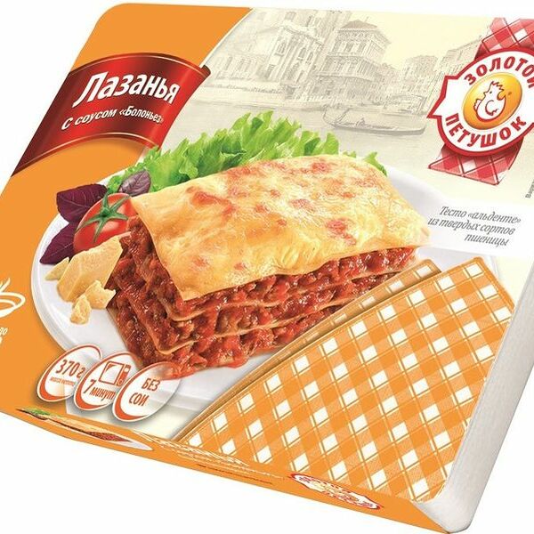 Лазанья Золотой Петушок с соусом Болоньез, 370г