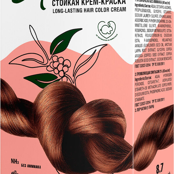 Краска для волос Fara Eco Line 8.7 Молочный шоколад, 100 мл