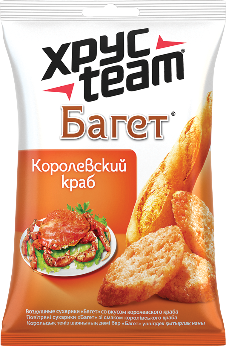 

Сухарики Хрусteam Багет Королевский краб 60 г