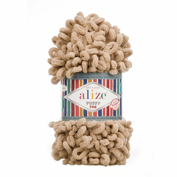 Пряжа Alize 'Puffy Fine' 100г 14м (100% микрополиэстер)(415 песочный)