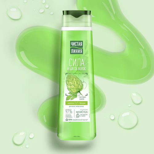 

Шампунь и бальзам Чистая Линия 2 в 1 Хмель для всех типов волос 400 мл