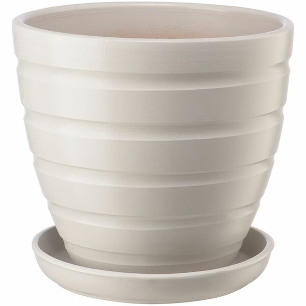 Горшок керамический с подставкой BH-39-1 цвет: серый, 1.4 л