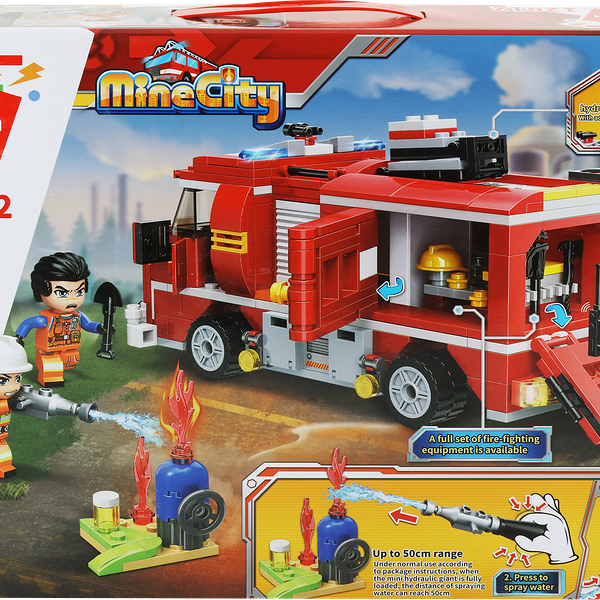 Конструктор QMAN Пожарная машина, 370 деталей