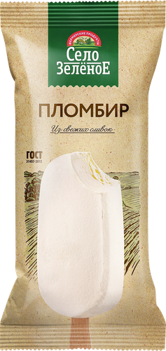 

Мороженое Село Зелёное Пломбир с ароматом ванили неглазированное 15%, бзмж, эскимо, 70 г