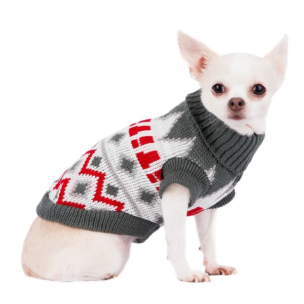 Свитер для собак с узором 20см XS белый (унисекс)