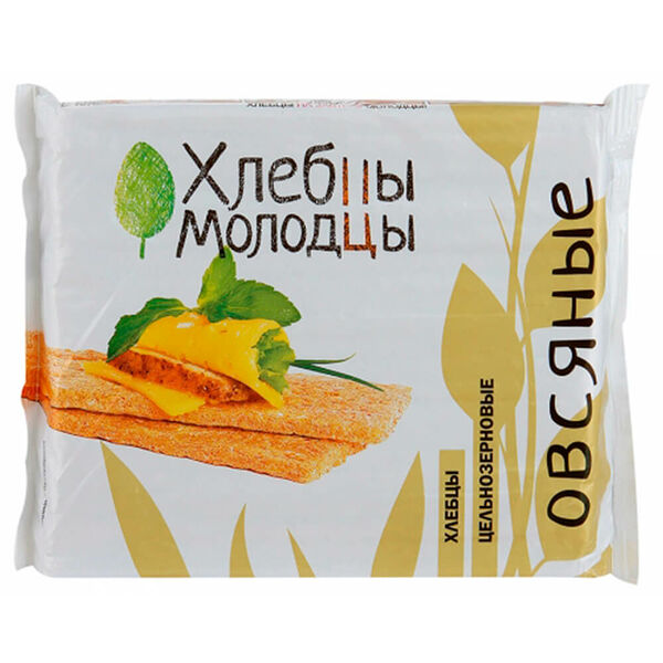 Хлебцы Молодцы 100г овсяные c пророщенной пшеницей молодец