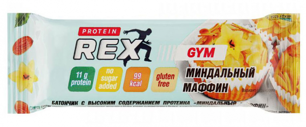 Батончик протеиновый Protein Rex Low Carb миндальный маффин
