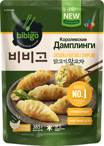 Дамплинги Bibigo Королевские с курицей и овощами 385 г