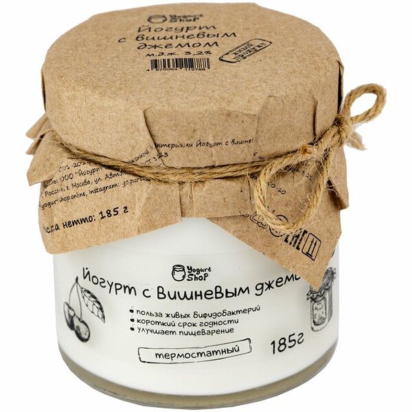 Йогурт Yogurt Shop с вишнёвым джемом 3.2%, 185г