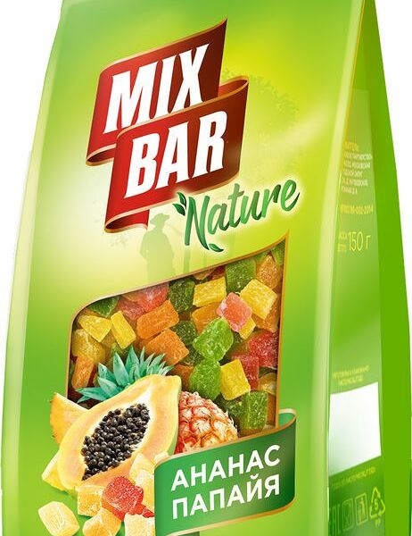 Цукаты Mixbar Ананас и папайя, 150г