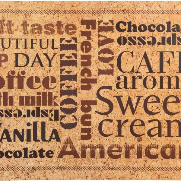 Салфетка индивидуальная Remiling Love Coffee с пробковой подложкой, 44×28,5 см