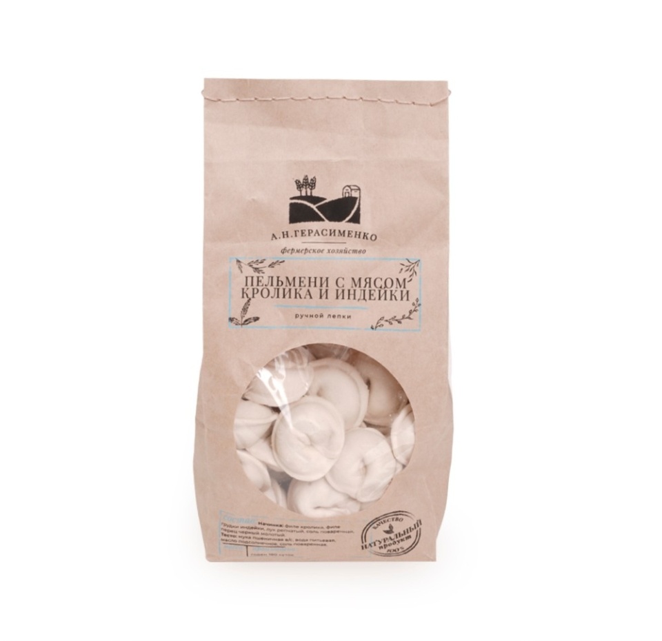 

Пельмени Фермерское хозяйство А.Н.Герасименко с мясом кролика и индейки 700 г