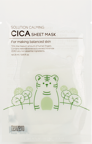Маска для лица TENZERO с экстрактом центеллы азиатской, тканевая, 25мл