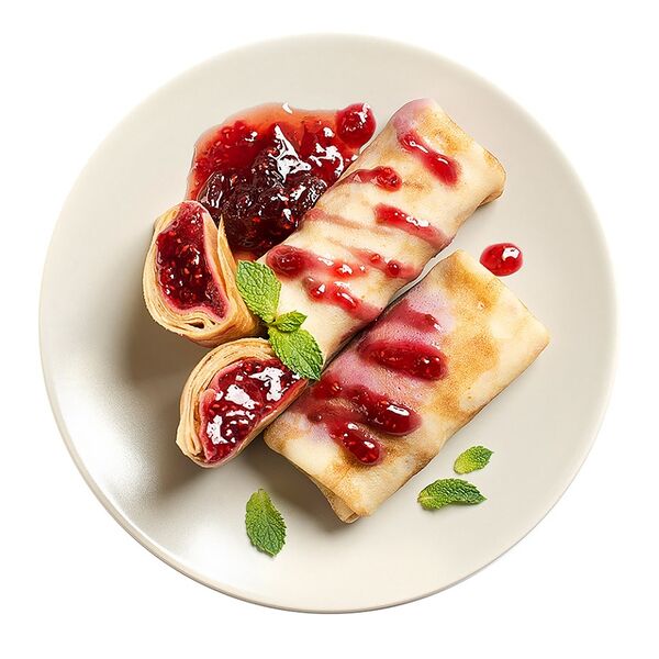 Блинчики с малиной и клубникой 3 шт.