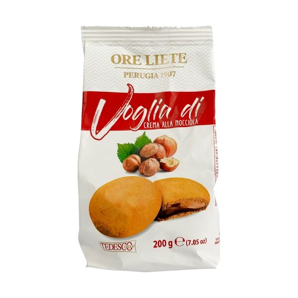 Печенье ORE LIETE с наполнителем из крема с лесным орехом Италия 200 г
