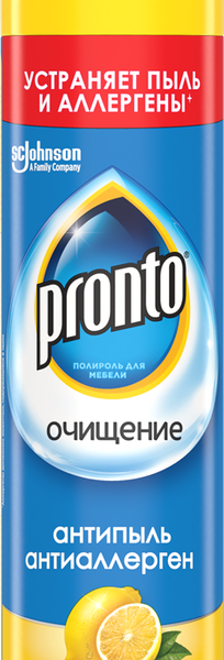 Полироль для мебели PRONTO Антипыль и антиаллерген с ароматом лимона, 250мл