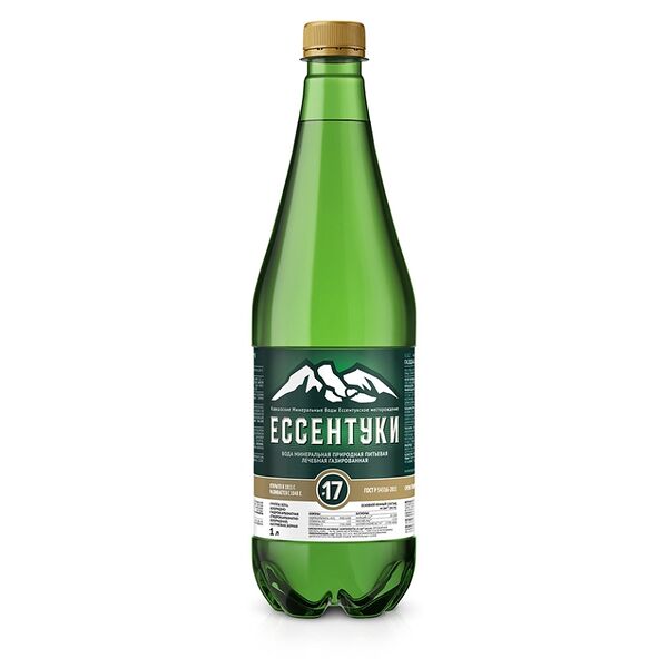 Вода Ессентуки №17 минеральная природная питьевая лечебная газированная, 1л