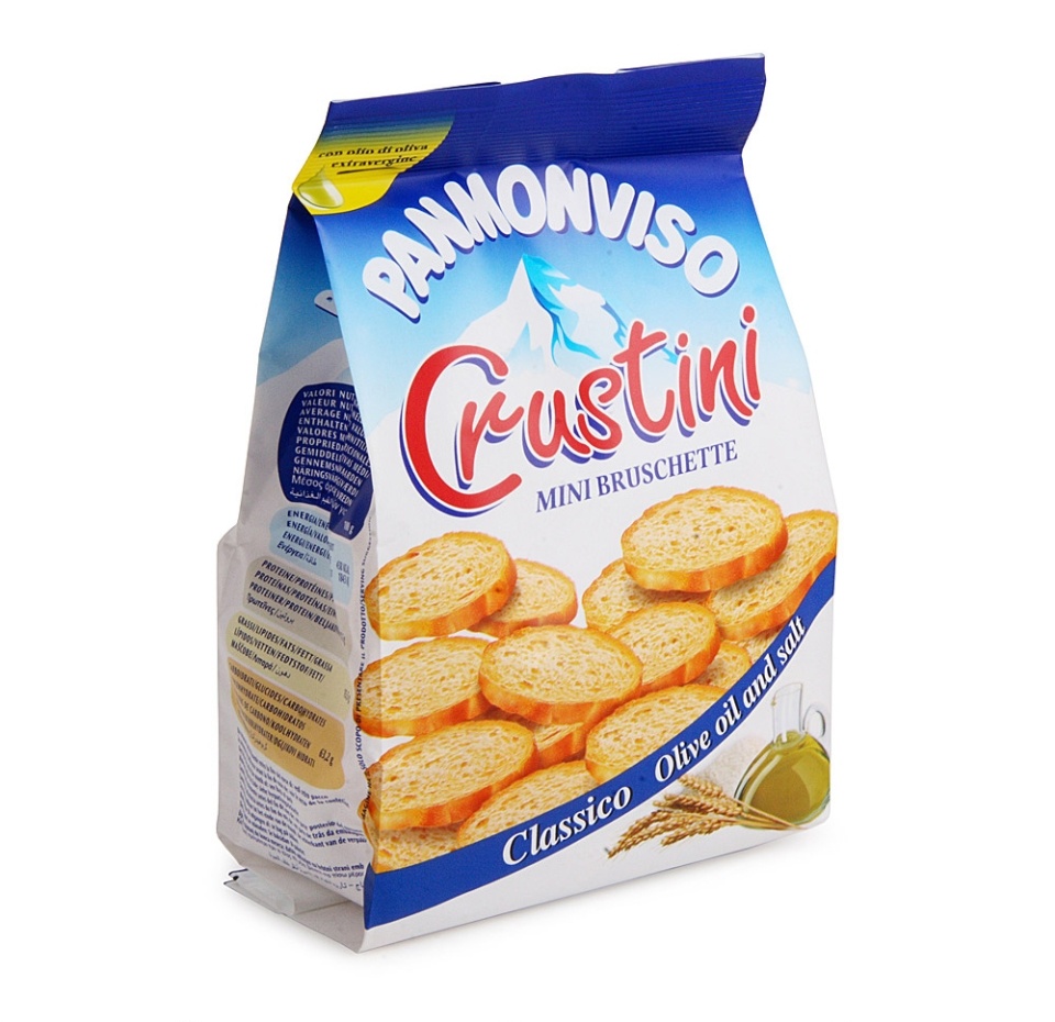 

Сухарики Panmonviso Crustini с оливковым маслом и солью