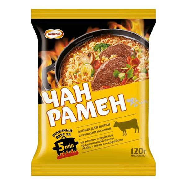 Лапша Чан Рамен Корейская быстрого приготовления с приправами, 120г