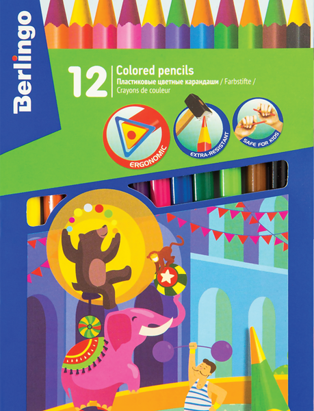 Набор цветных карандашей Berlingo цирк, 12 цветов