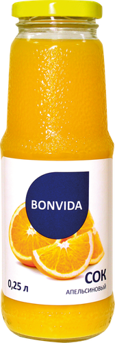 

Сок Bonvida Апельсиновый с мякотью восстановленный 0.25 л