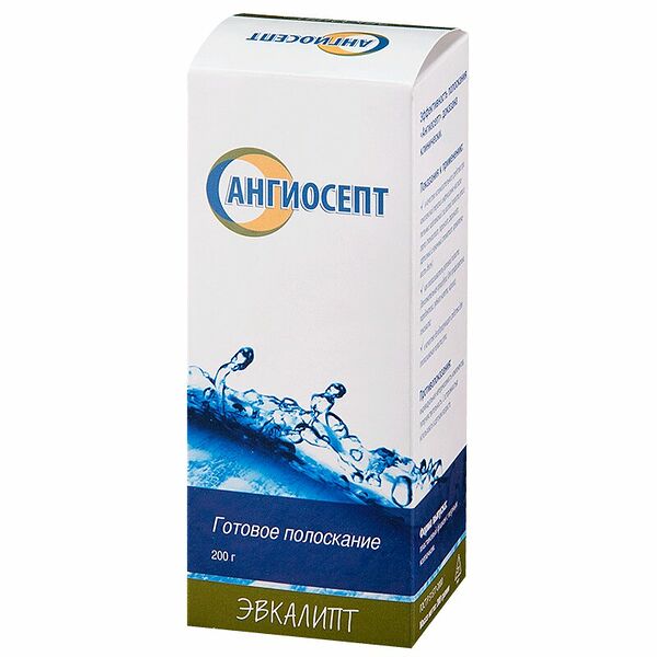 Готовое полоскание Ангиосепт с эвкалиптом 200 мл