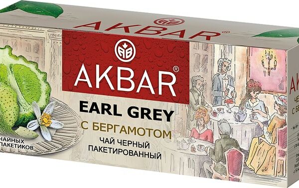 Чай черный Akbar Earl Grey с бергамотом 25*2г
