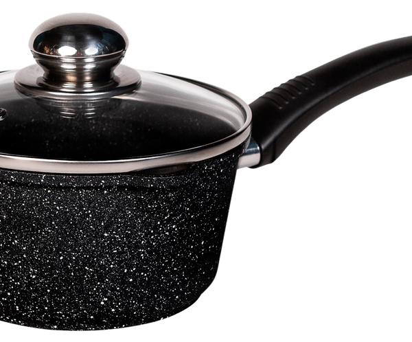 Ковш Homeclub Marble литой алюминий стеклянная крышка сливной носик арт. HC-1KV 1.5 л