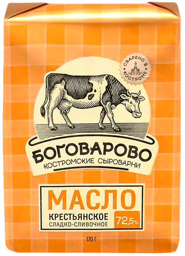 

Масло сладкосливочное Боговарово 72,5% 170 г
