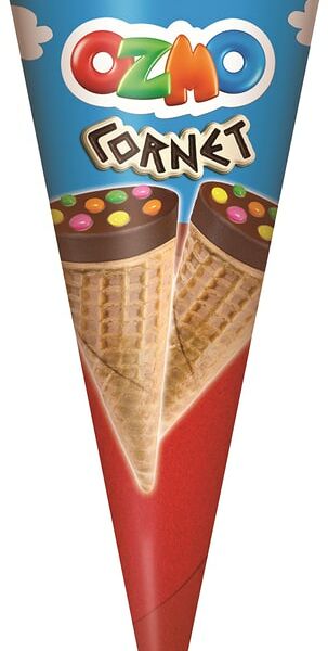 Вафельный рожок Ozmo Corent С кремом из фундука и драже 25г