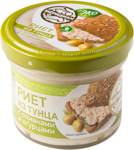 

Риет из тунца Меридиан с оливками и огурцами 100 г