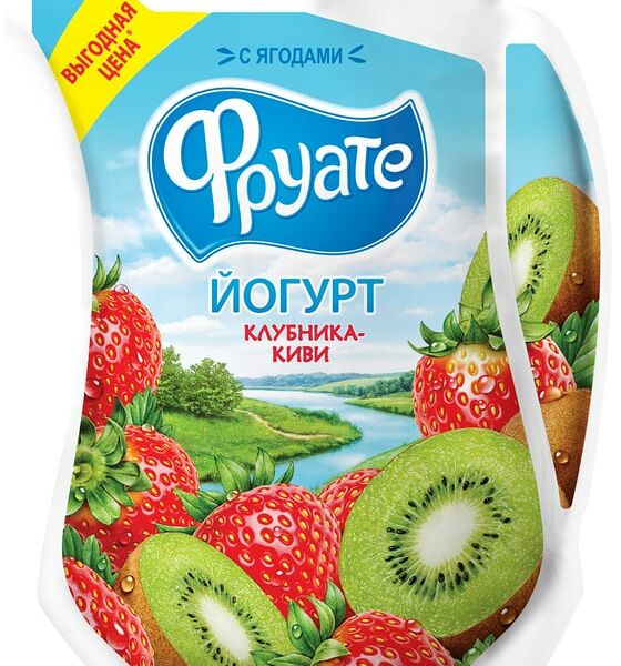 Йогурт питьевой Фруате Клубника-киви 1.5% 950г