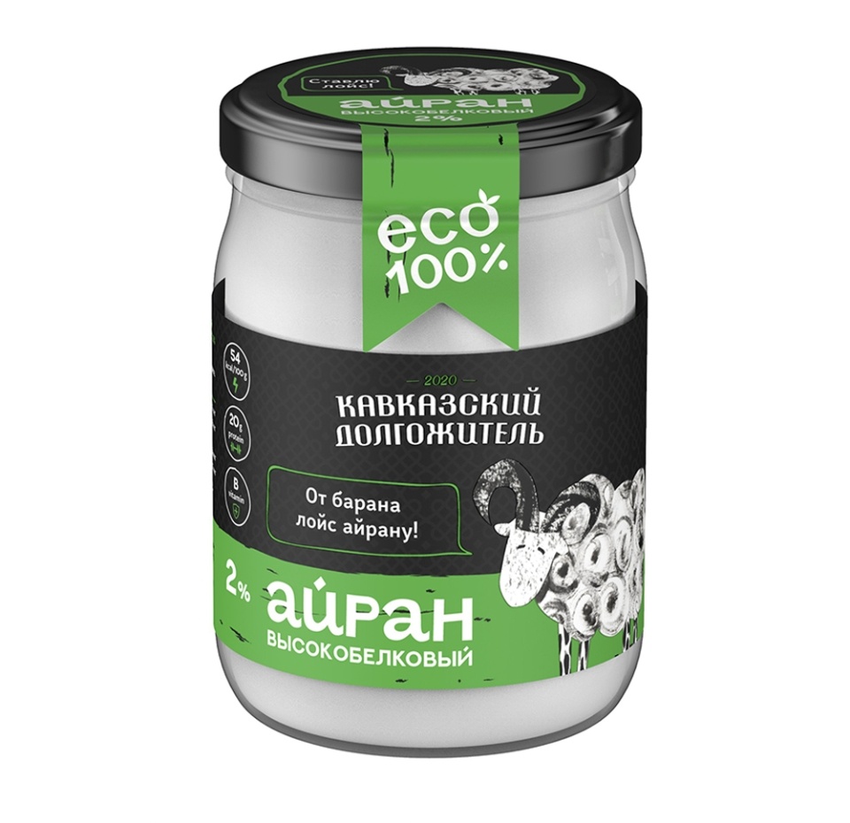 

Айран высокобелковый 2%, «Кавказский долгожитель», 450 г, Россия, БЗМЖ