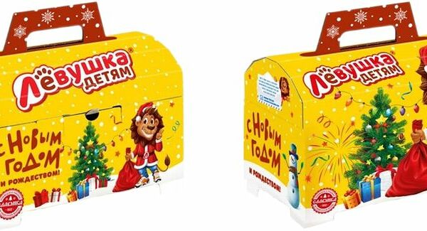 Набор конфет Новогодний подарок Левушка Детям Ассорти №5 430г дизайн в ассортименте