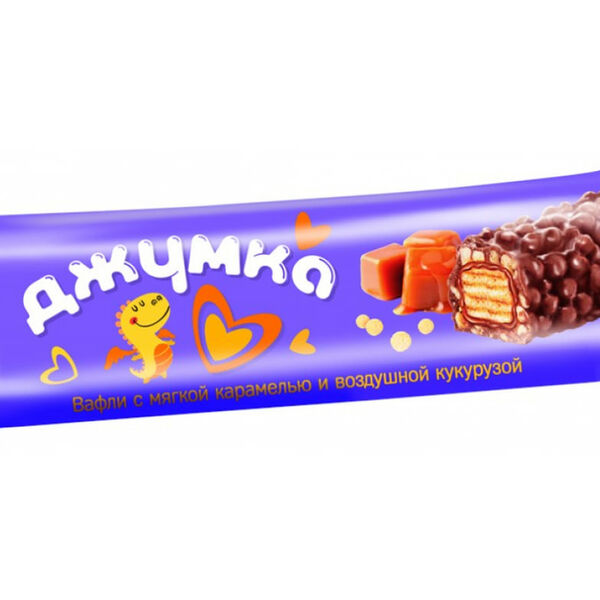 Батончик вафельный ДЖУМКА с мягкой карамелью и воздушной кукурузой