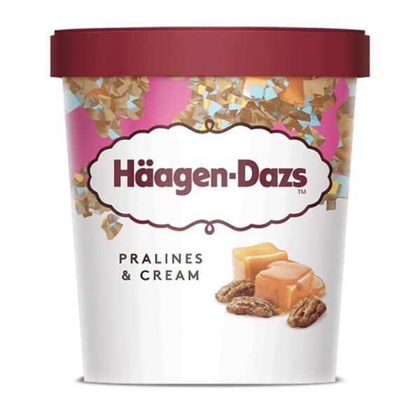 Мороженое Haagen-Dazs Пломбир ванильное крем-пралине, ведерко 400 г