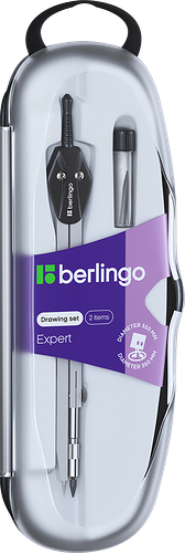 Готовальня BERLINGO Expert, 2 предмета, циркуль 13,5см, Арт. DS_20202