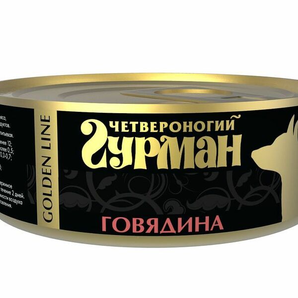 Корм для собак Четвероногий гурман Golden line Говядина в желе