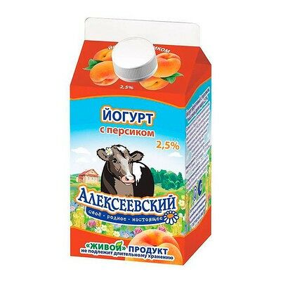 Йогурт Персик Алексеевское 1,5% 450г